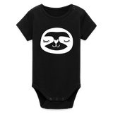 Faultier Baby Bio-Langarm-Body - Schwarz