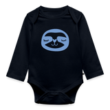 Faultier Baby Bio-Langarm-Body - Navy