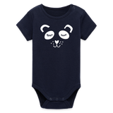 Panda Baby Bio-Langarm-Body - Navy