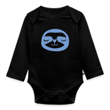 Faultier Baby Bio-Langarm-Body - Schwarz