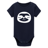 Faultier Baby Bio-Langarm-Body - Navy