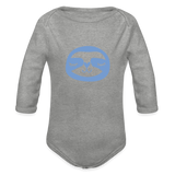 Faultier Baby Bio-Langarm-Body - Grau meliert