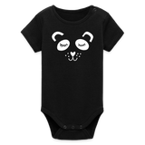 Panda Baby Bio-Langarm-Body - Schwarz