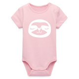 Faultier Baby Bio-Langarm-Body - Hellrosa