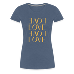 Love Valentinstag Frauen Premium T-Shirt - Blau meliert