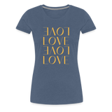 Love Valentinstag Frauen Premium T-Shirt - Blau meliert