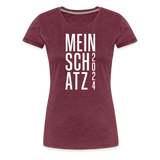 Mein Schatz Frauen Premium T-Shirt - Bordeauxrot meliert