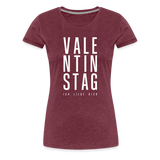 Valentinstag Frauen Premium T-Shirt - Bordeauxrot meliert