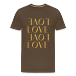 Love Männer Premium T-Shirt - Edelbraun