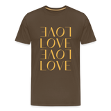 Love Männer Premium T-Shirt - Edelbraun