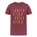 Love Männer Premium T-Shirt - Bordeauxrot meliert