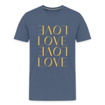 Love Männer Premium T-Shirt - Blau meliert