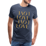 Love Männer Premium T-Shirt - Blau meliert