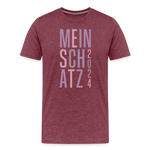 Schatz Männer Premium T-Shirt - Bordeauxrot meliert