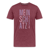 Schatz Männer Premium T-Shirt - Bordeauxrot meliert