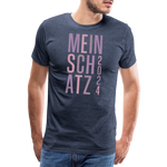 Schatz Männer Premium T-Shirt - Blau meliert