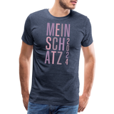 Schatz Männer Premium T-Shirt - Blau meliert