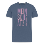 Schatz Männer Premium T-Shirt - Blau meliert