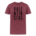 Valentinstag Männer Premium T-Shirt - Bordeauxrot meliert