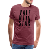 Valentinstag Männer Premium T-Shirt - Bordeauxrot meliert