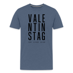 Valentinstag Männer Premium T-Shirt - Blau meliert