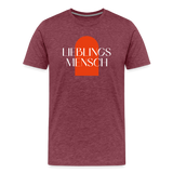 Lieblingsmensch Männer Premium T-Shirt - Bordeauxrot meliert