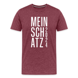 Schatz Männer Premium T-Shirt - Bordeauxrot meliert