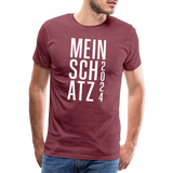 Schatz Männer Premium T-Shirt - Bordeauxrot meliert