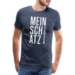 Schatz Männer Premium T-Shirt - Blau meliert