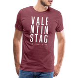 Valentinstag Männer Premium T-Shirt - Bordeauxrot meliert