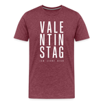 Valentinstag Männer Premium T-Shirt - Bordeauxrot meliert