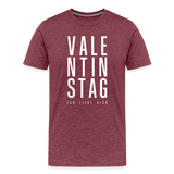 Valentinstag Männer Premium T-Shirt - Bordeauxrot meliert