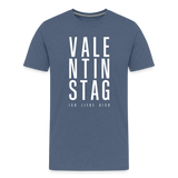 Valentinstag Männer Premium T-Shirt - Blau meliert