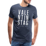 Valentinstag Männer Premium T-Shirt - Blau meliert