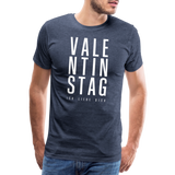 Valentinstag Männer Premium T-Shirt - Blau meliert