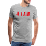 JE T´AIME Männer Premium T-Shirt - Grau meliert