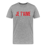 JE T´AIME Männer Premium T-Shirt - Grau meliert