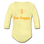 Bee Happy Baby Bio-Langarm-Body - Hellgelb