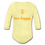 Bee Happy Baby Bio-Langarm-Body - Hellgelb