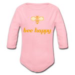 Bee Happy Baby Bio-Langarm-Body - Hellrosa