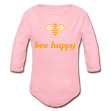 Bee Happy Baby Bio-Langarm-Body - Hellrosa