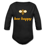 Bee Happy Baby Bio-Langarm-Body - Schwarz