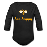 Bee Happy Baby Bio-Langarm-Body - Schwarz