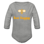 Bee Happy Baby Bio-Langarm-Body - Grau meliert