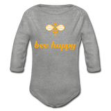 Bee Happy Baby Bio-Langarm-Body - Grau meliert