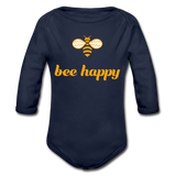 Bee Happy Baby Bio-Langarm-Body - Dunkelnavy