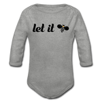 Let It Bee Baby Bio-Langarm-Body - Grau meliert