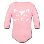 Katze Baby Bio-Langarm-Body - Hellrosa