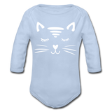 Katze Baby Bio-Langarm-Body - Sky