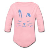 Hase Baby Bio-Langarm-Body - Hellrosa